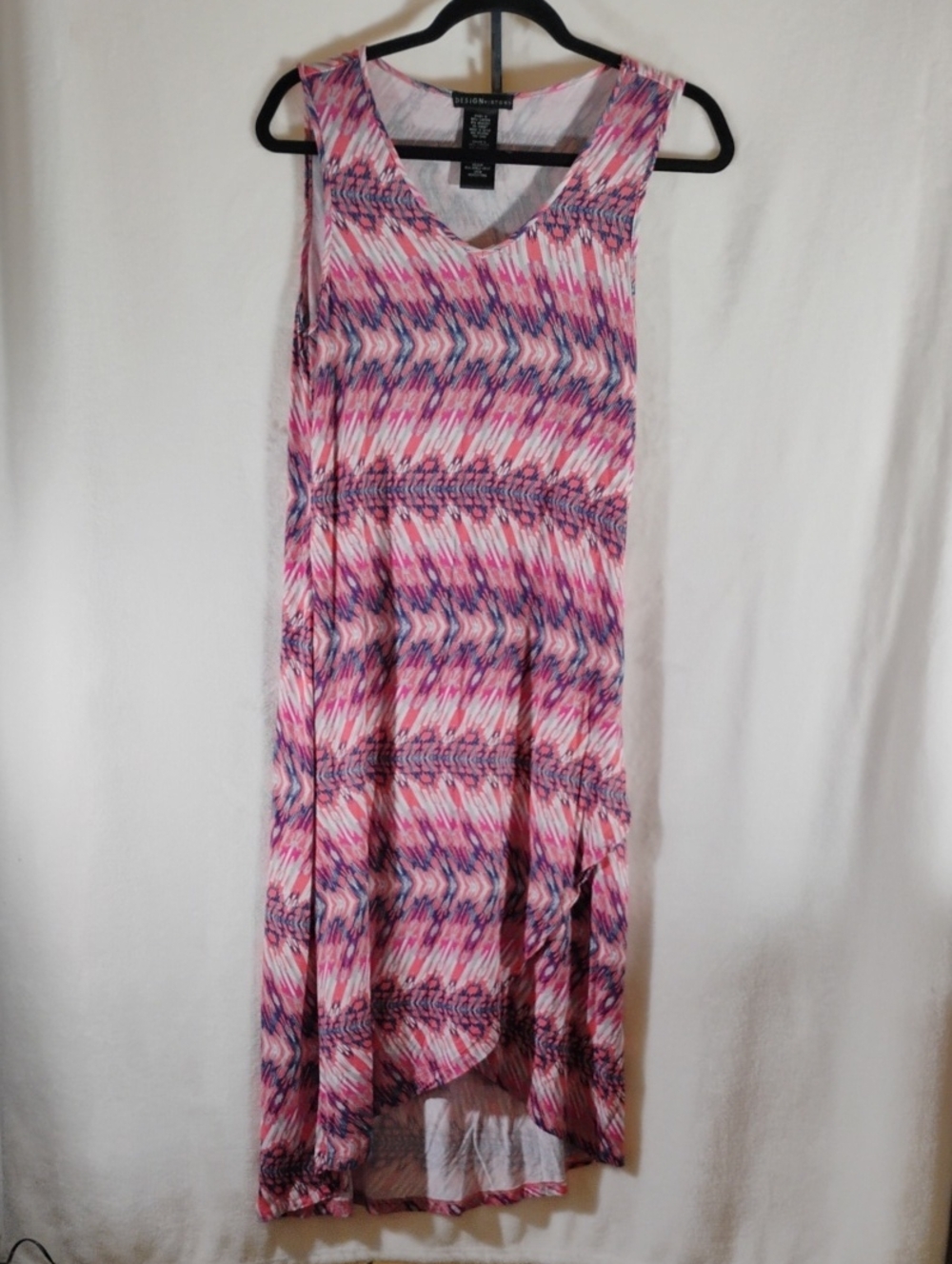 Design History Pink and Blue High-Low Maxi Dress Missy M